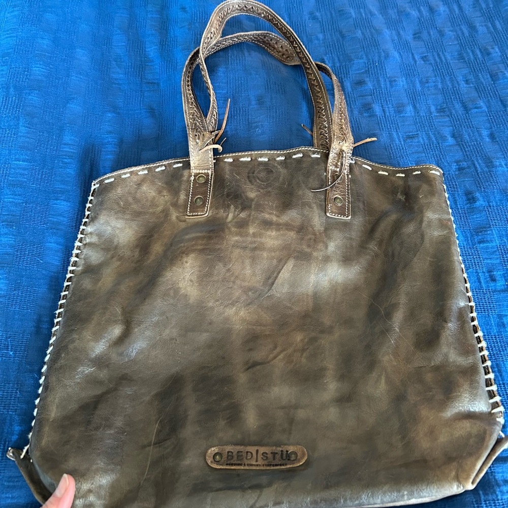 BED|STU Distressed Leather Tote in Brown